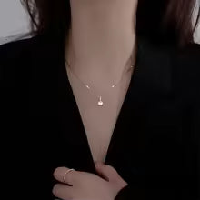 Collana di zirconi rotondi in argento sterling 925 di moda, stile minimalista, ciondolo girocollo, regalo per feste per gioielleria raffinata da donna