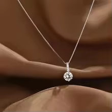 Collana di zirconi rotondi in argento sterling 925 di moda, stile minimalista, ciondolo girocollo, regalo per feste per gioielleria raffinata da donna